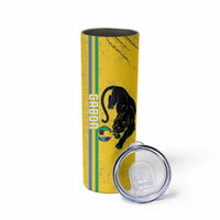 Custom Gabon Football Skinny Tumbler Go Les Pantheres - Yellow Ver