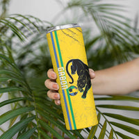 Custom Gabon Football Skinny Tumbler Go Les Pantheres - Yellow Ver