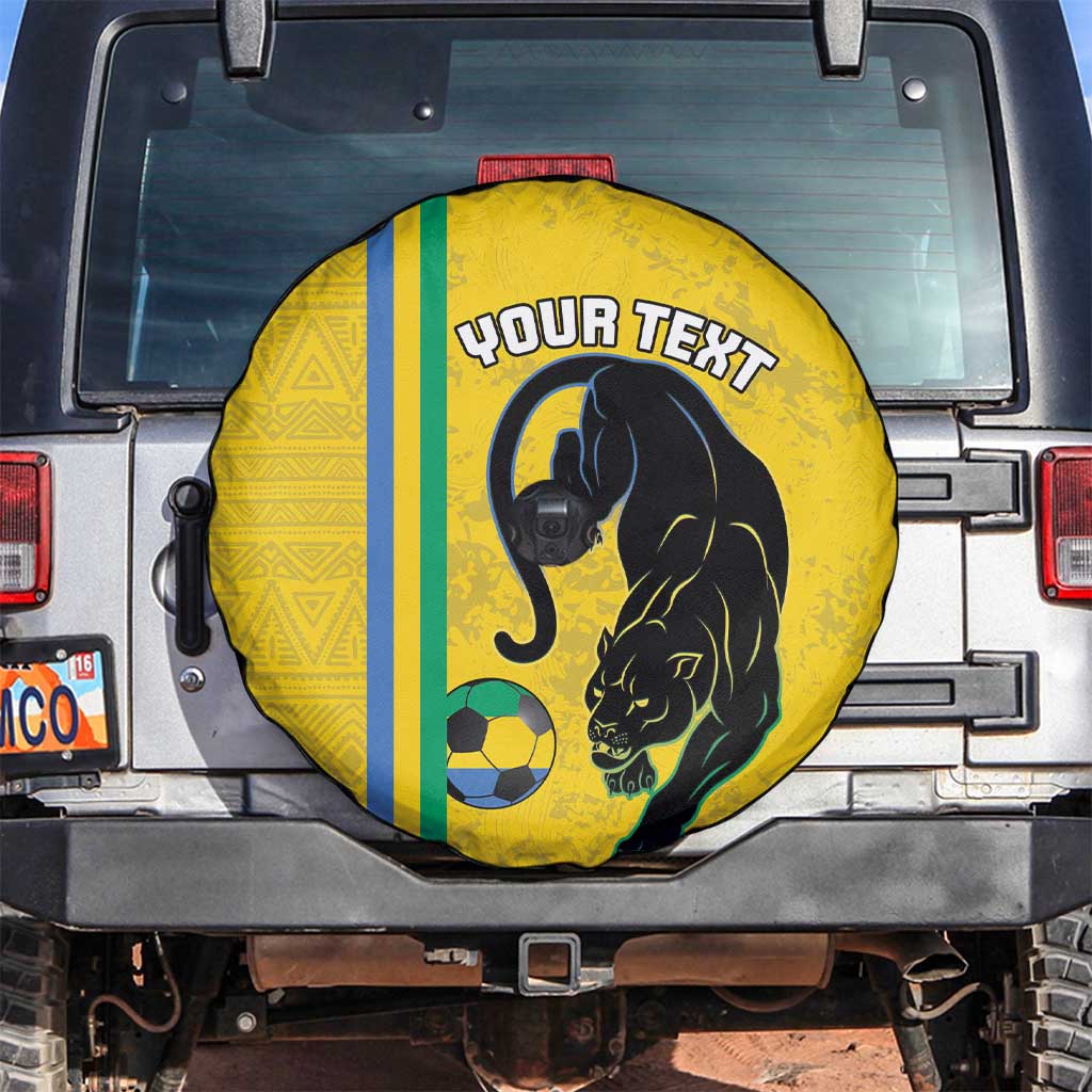 Custom Gabon Football Spare Tire Cover Go Les Pantheres - Yellow Ver
