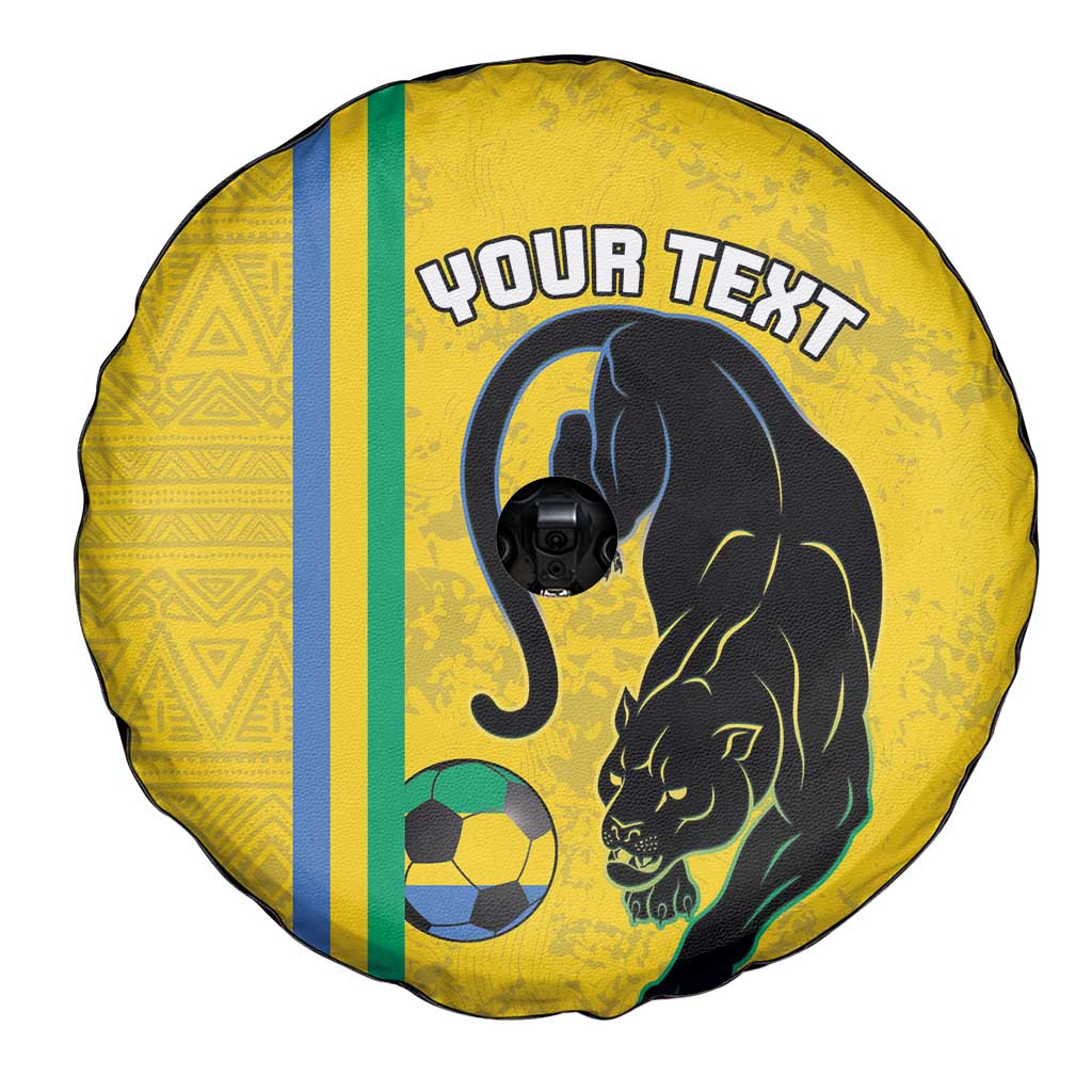 Custom Gabon Football Spare Tire Cover Go Les Pantheres - Yellow Ver