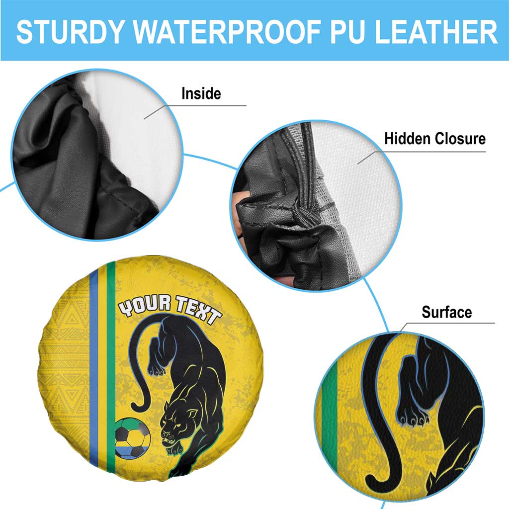 Custom Gabon Football Spare Tire Cover Go Les Pantheres - Yellow Ver
