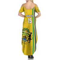 Custom Gabon Football Summer Maxi Dress Go Les Pantheres - Yellow Ver