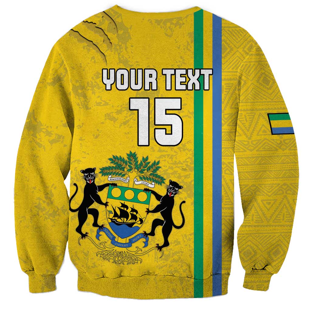 Custom Gabon Football Sweatshirt Go Les Pantheres - Yellow Ver