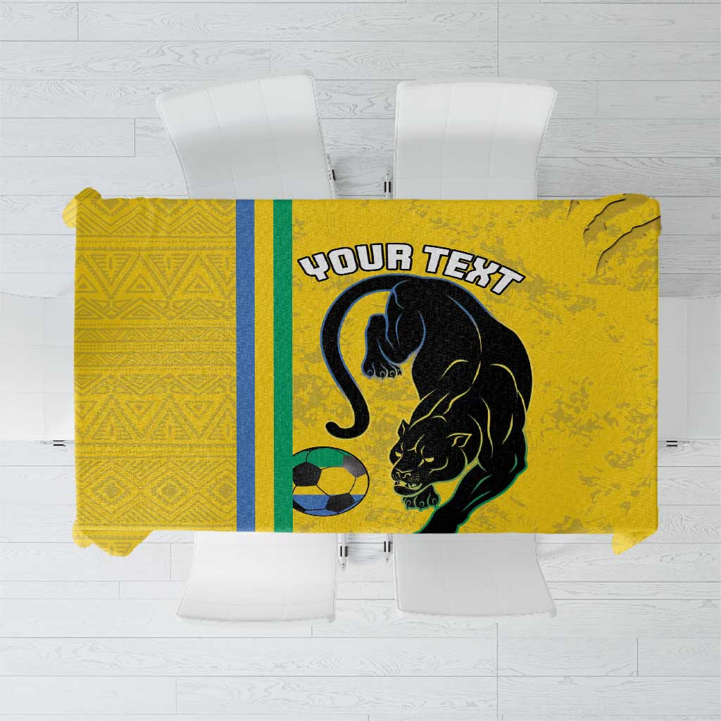 Custom Gabon Football Tablecloth Go Les Pantheres - Yellow Ver