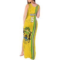 Custom Gabon Football Tank Maxi Dress Go Les Pantheres - Yellow Ver
