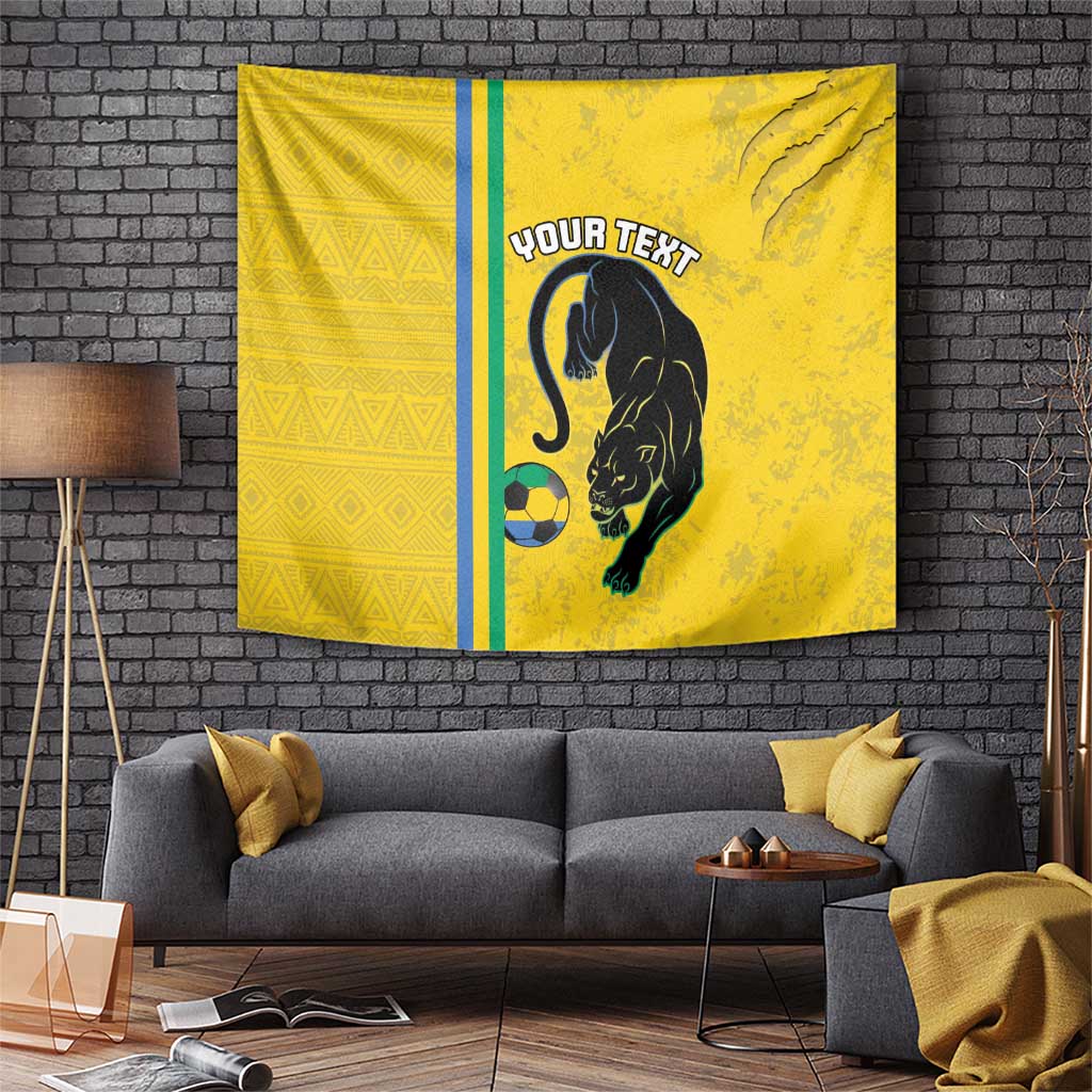 Custom Gabon Football Tapestry Go Les Pantheres - Yellow Ver