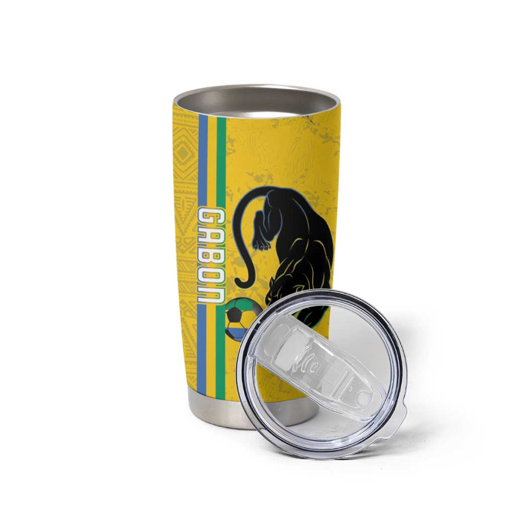 Custom Gabon Football Tumbler Cup Go Les Pantheres - Yellow Ver