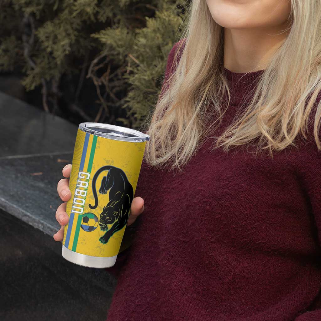 Custom Gabon Football Tumbler Cup Go Les Pantheres - Yellow Ver