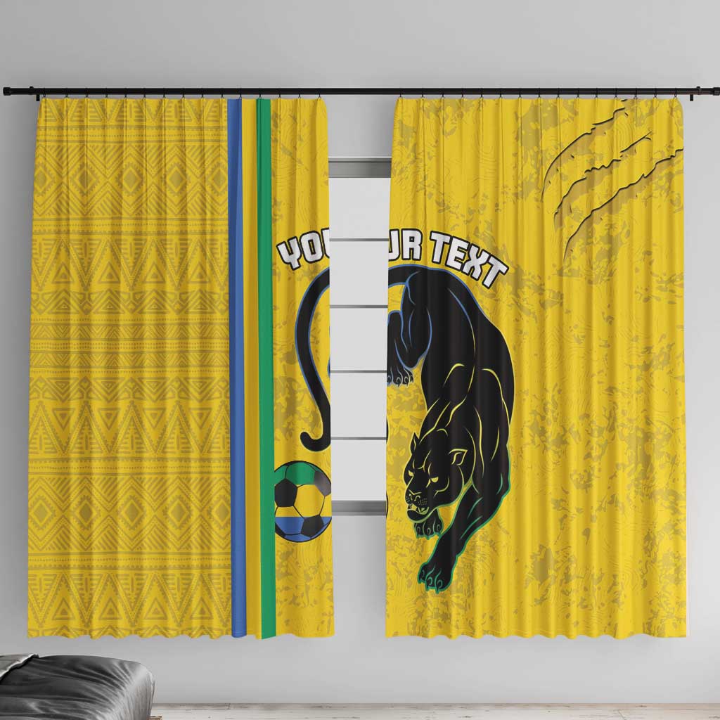 Custom Gabon Football Window Curtain Go Les Pantheres - Yellow Ver