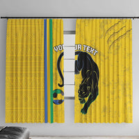 Custom Gabon Football Window Curtain Go Les Pantheres - Yellow Ver