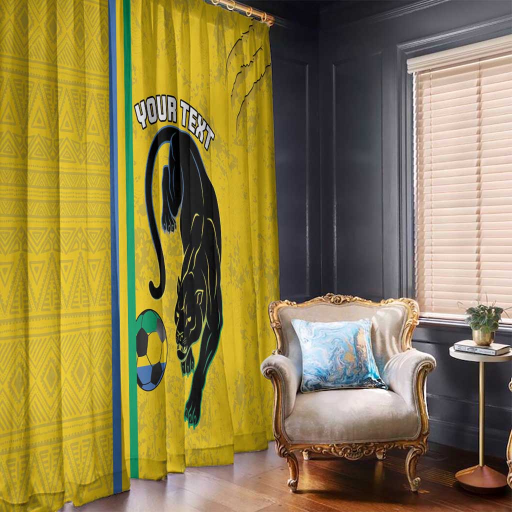 Custom Gabon Football Window Curtain Go Les Pantheres - Yellow Ver