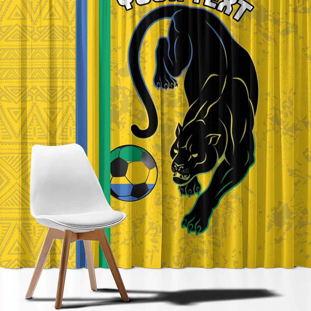 Custom Gabon Football Window Curtain Go Les Pantheres - Yellow Ver