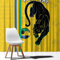 Custom Gabon Football Window Curtain Go Les Pantheres - Yellow Ver