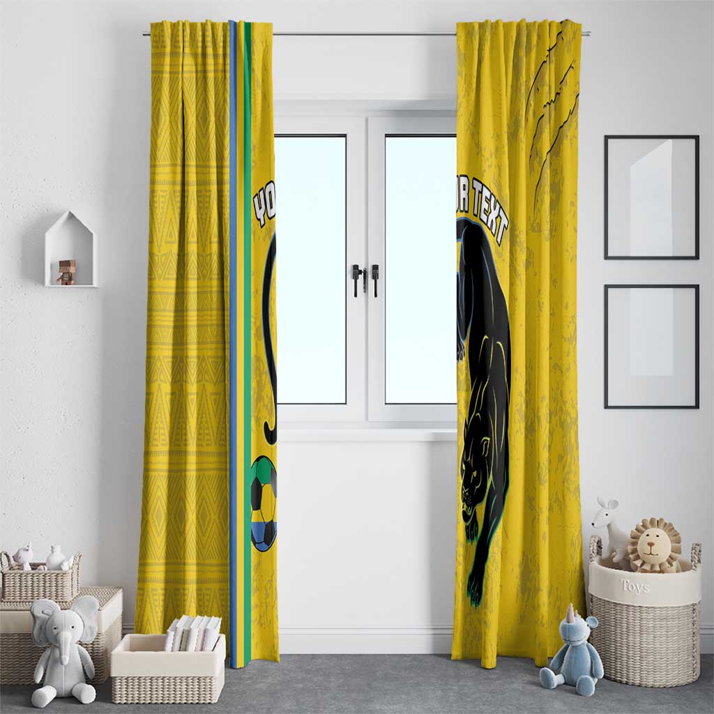 Custom Gabon Football Window Curtain Go Les Pantheres - Yellow Ver