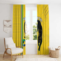 Custom Gabon Football Window Curtain Go Les Pantheres - Yellow Ver