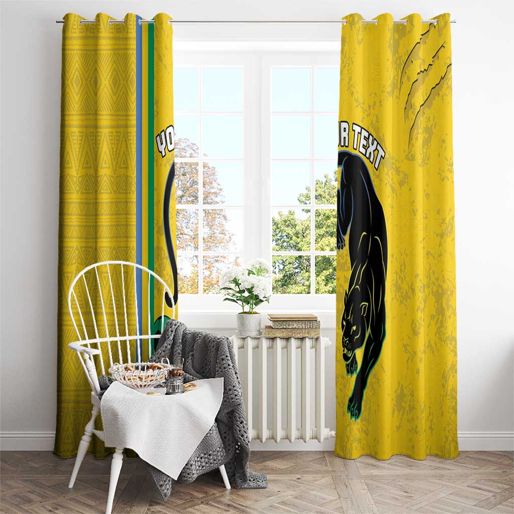 Custom Gabon Football Window Curtain Go Les Pantheres - Yellow Ver