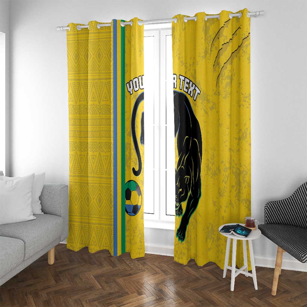 Custom Gabon Football Window Curtain Go Les Pantheres - Yellow Ver