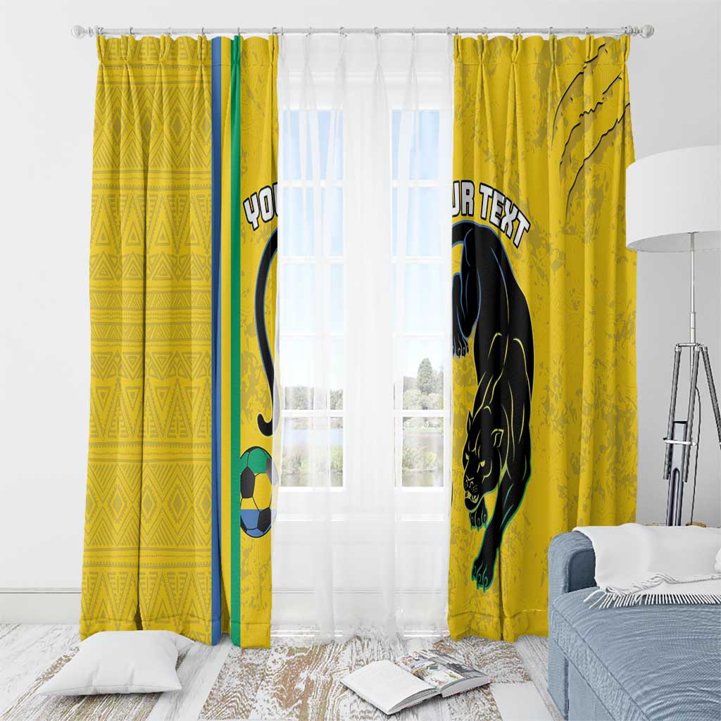 Custom Gabon Football Window Curtain Go Les Pantheres - Yellow Ver