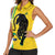 Custom Gabon Football Women Sleeveless Polo Shirt Go Les Pantheres - Yellow Ver