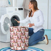 Kentucky Lucky Horseshoe Floral Laundry Basket Vintage Western Pattern