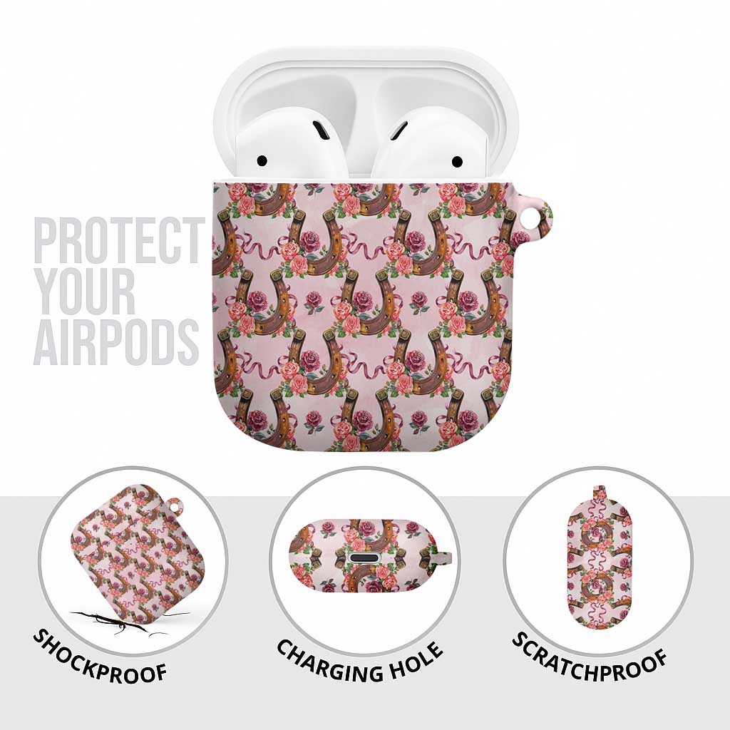 Kentucky Lucky Horseshoe Floral AirPods Case Vintage Western Pattern