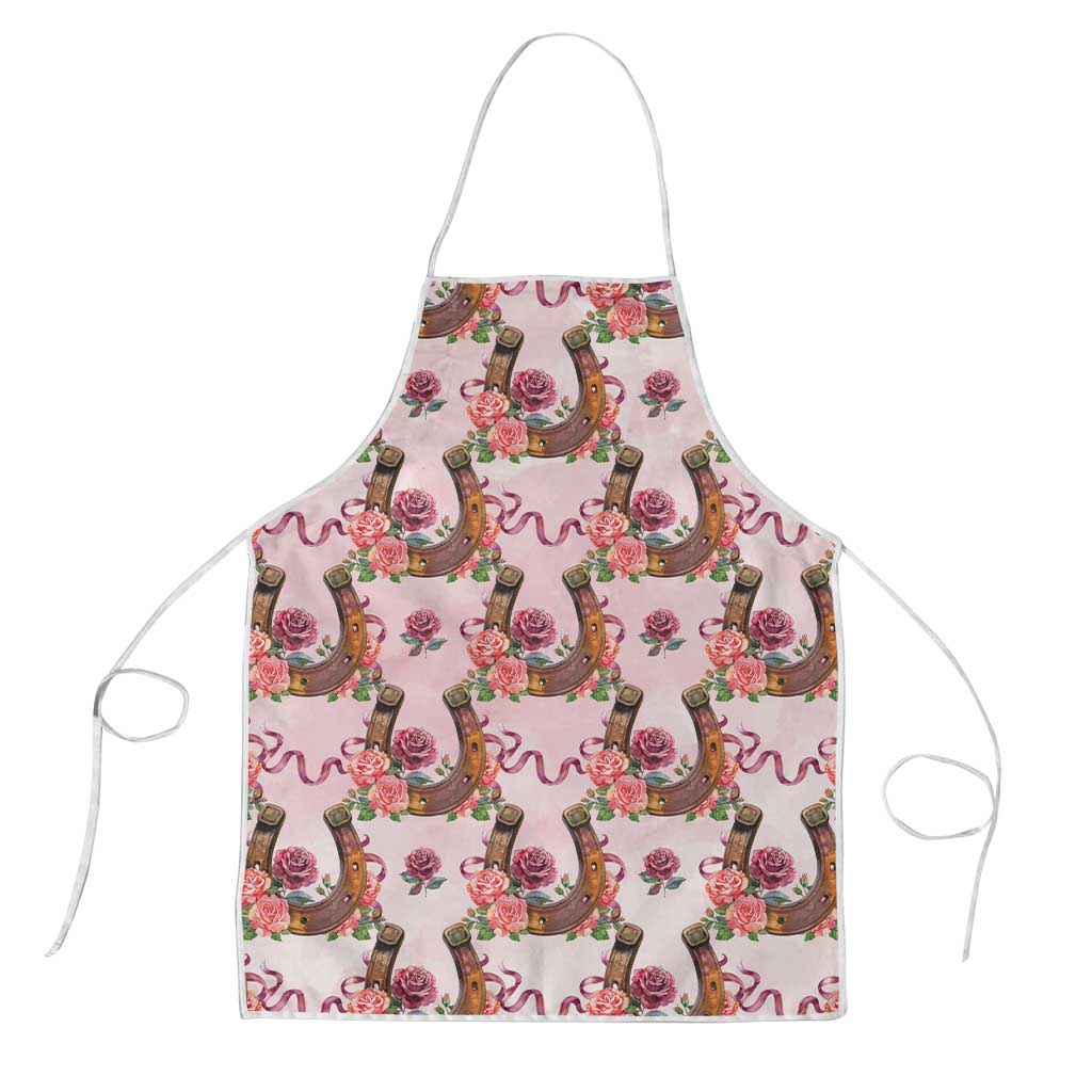 Kentucky Lucky Horseshoe Floral Apron Vintage Western Pattern