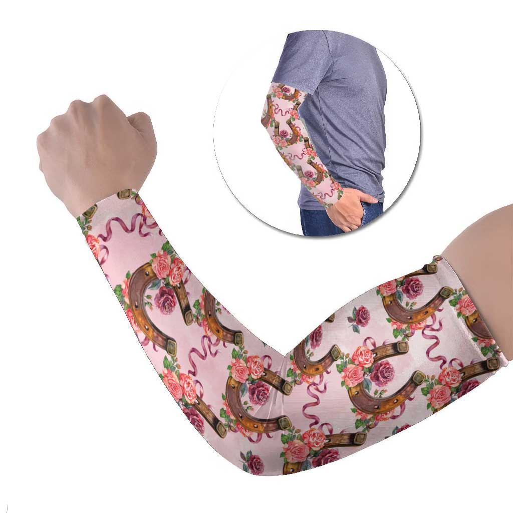 Kentucky Lucky Horseshoe Floral Arm Sleeves Vintage Western Pattern