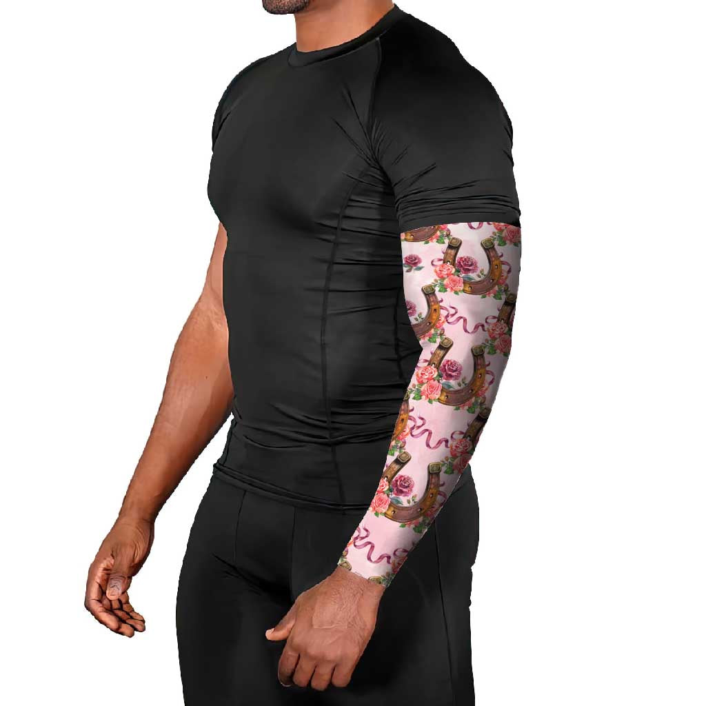 Kentucky Lucky Horseshoe Floral Arm Sleeves Vintage Western Pattern