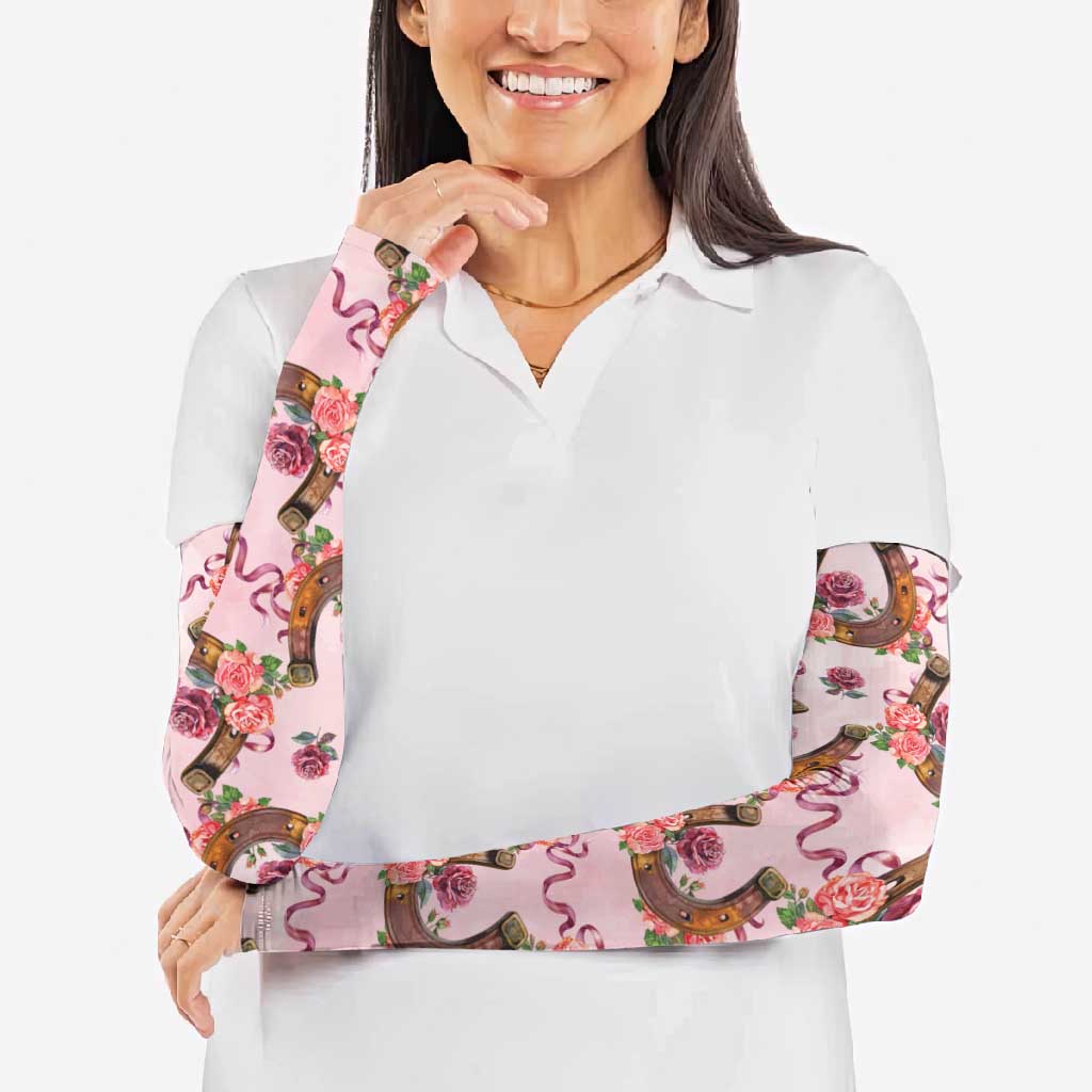 Kentucky Lucky Horseshoe Floral Arm Sleeves Vintage Western Pattern