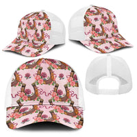 Kentucky Lucky Horseshoe Floral Baseball Net Cap Vintage Western Pattern
