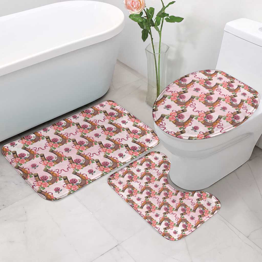 Kentucky Lucky Horseshoe Floral Bathroom Set Vintage Western Pattern
