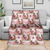 Kentucky Lucky Horseshoe Floral Blanket Vintage Western Pattern