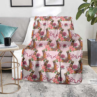 Kentucky Lucky Horseshoe Floral Blanket Vintage Western Pattern