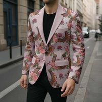 Kentucky Lucky Horseshoe Floral Blazer Vintage Western Pattern