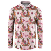 Kentucky Lucky Horseshoe Floral Button Sweatshirt Vintage Western Pattern