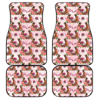 Kentucky Lucky Horseshoe Floral Car Mats Vintage Western Pattern