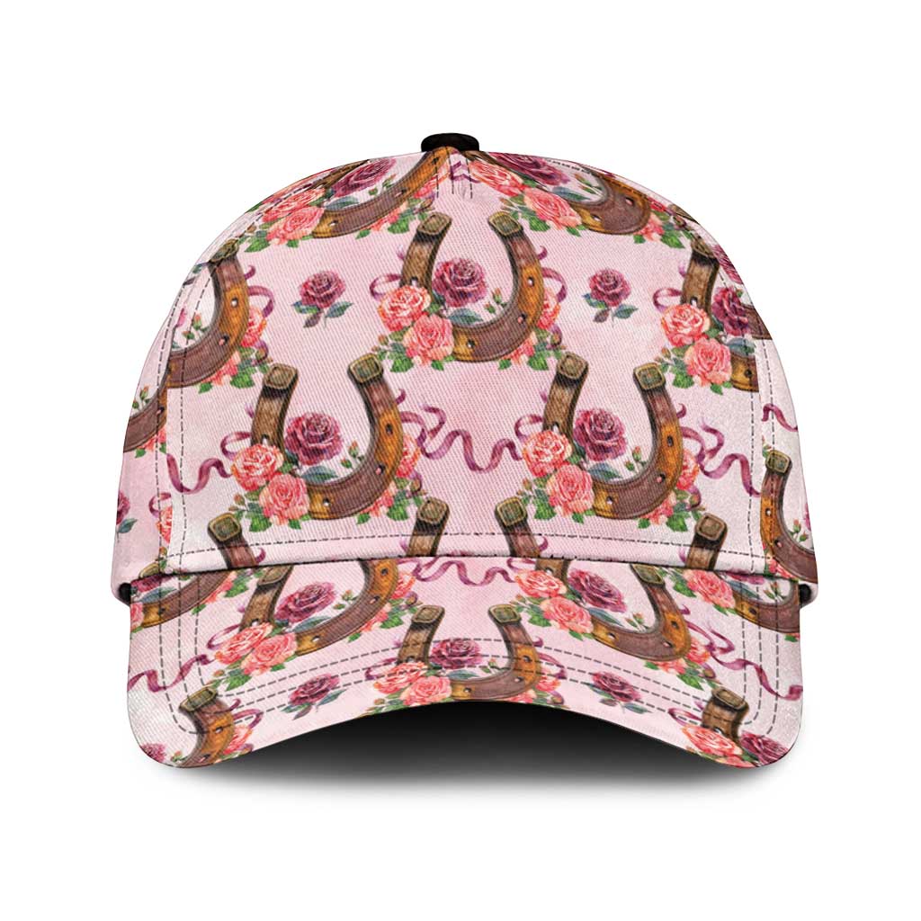 Kentucky Lucky Horseshoe Floral Classic Cap Vintage Western Pattern