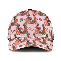 Kentucky Lucky Horseshoe Floral Classic Cap Vintage Western Pattern