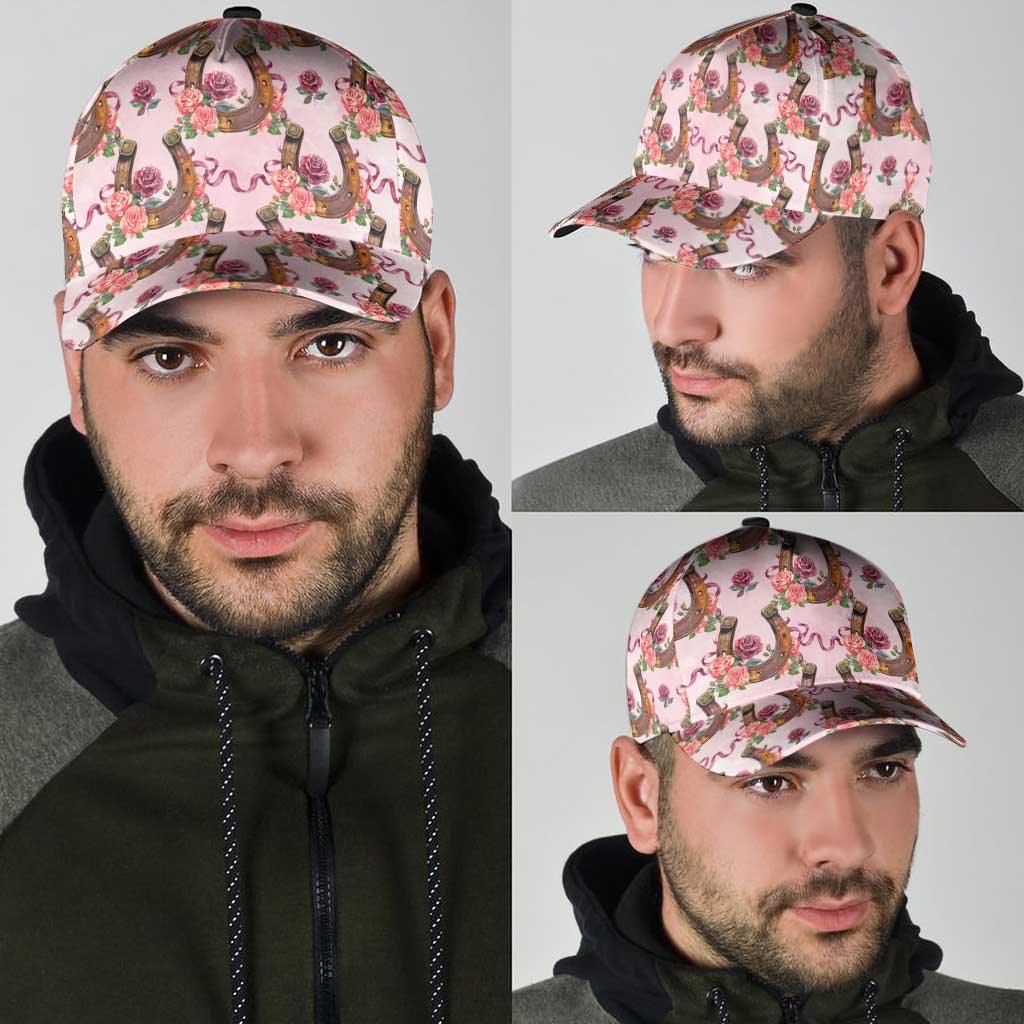 Kentucky Lucky Horseshoe Floral Classic Cap Vintage Western Pattern