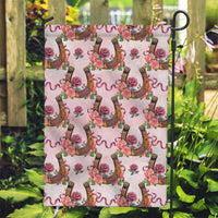 Kentucky Lucky Horseshoe Floral Garden Flag Vintage Western Pattern
