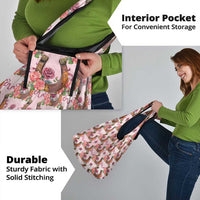 Kentucky Lucky Horseshoe Floral Grocery Bag Vintage Western Pattern