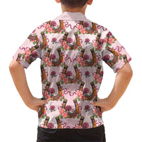 Kentucky Lucky Horseshoe Floral Hawaiian Shirt Vintage Western Pattern