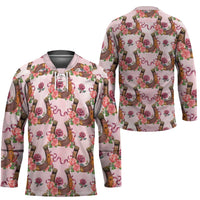 Kentucky Lucky Horseshoe Floral Hockey Jersey Vintage Western Pattern