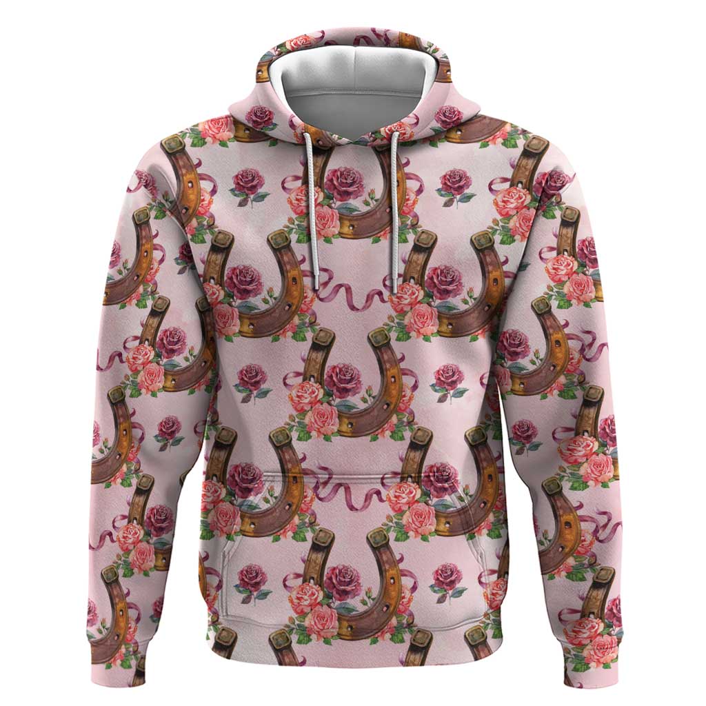 Kentucky Lucky Horseshoe Floral Hoodie Vintage Western Pattern