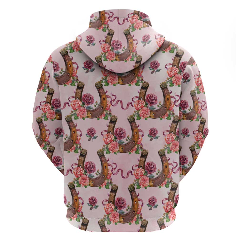 Kentucky Lucky Horseshoe Floral Hoodie Vintage Western Pattern