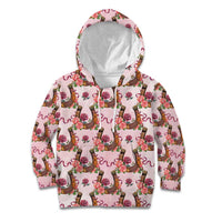 Kentucky Lucky Horseshoe Floral Kid Hoodie Vintage Western Pattern