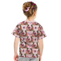 Kentucky Lucky Horseshoe Floral Kid T Shirt Vintage Western Pattern