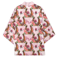Kentucky Lucky Horseshoe Floral Kimono Vintage Western Pattern