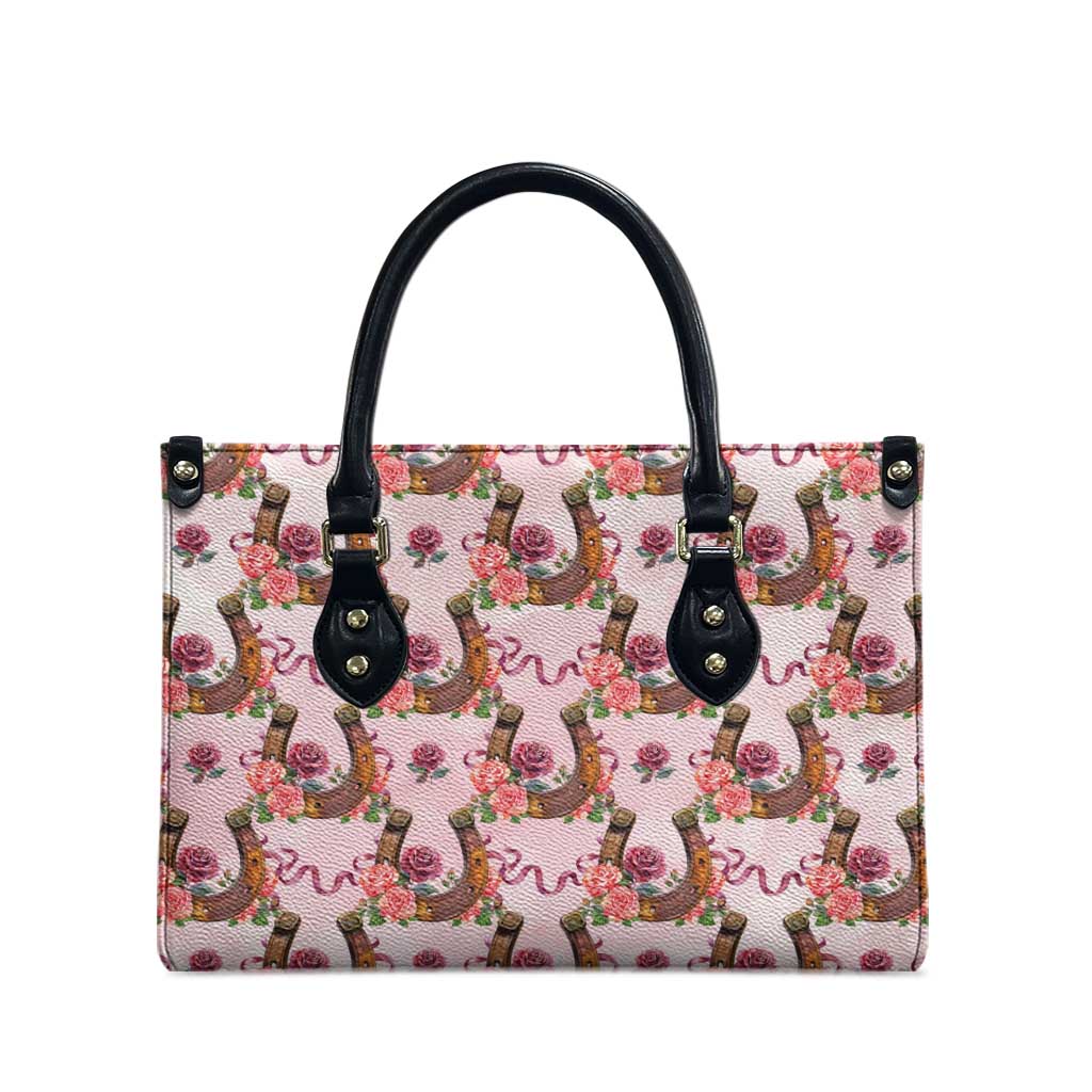 Kentucky Lucky Horseshoe Floral Leather Bag Vintage Western Pattern