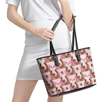 Kentucky Lucky Horseshoe Floral Leather Tote Bag Vintage Western Pattern